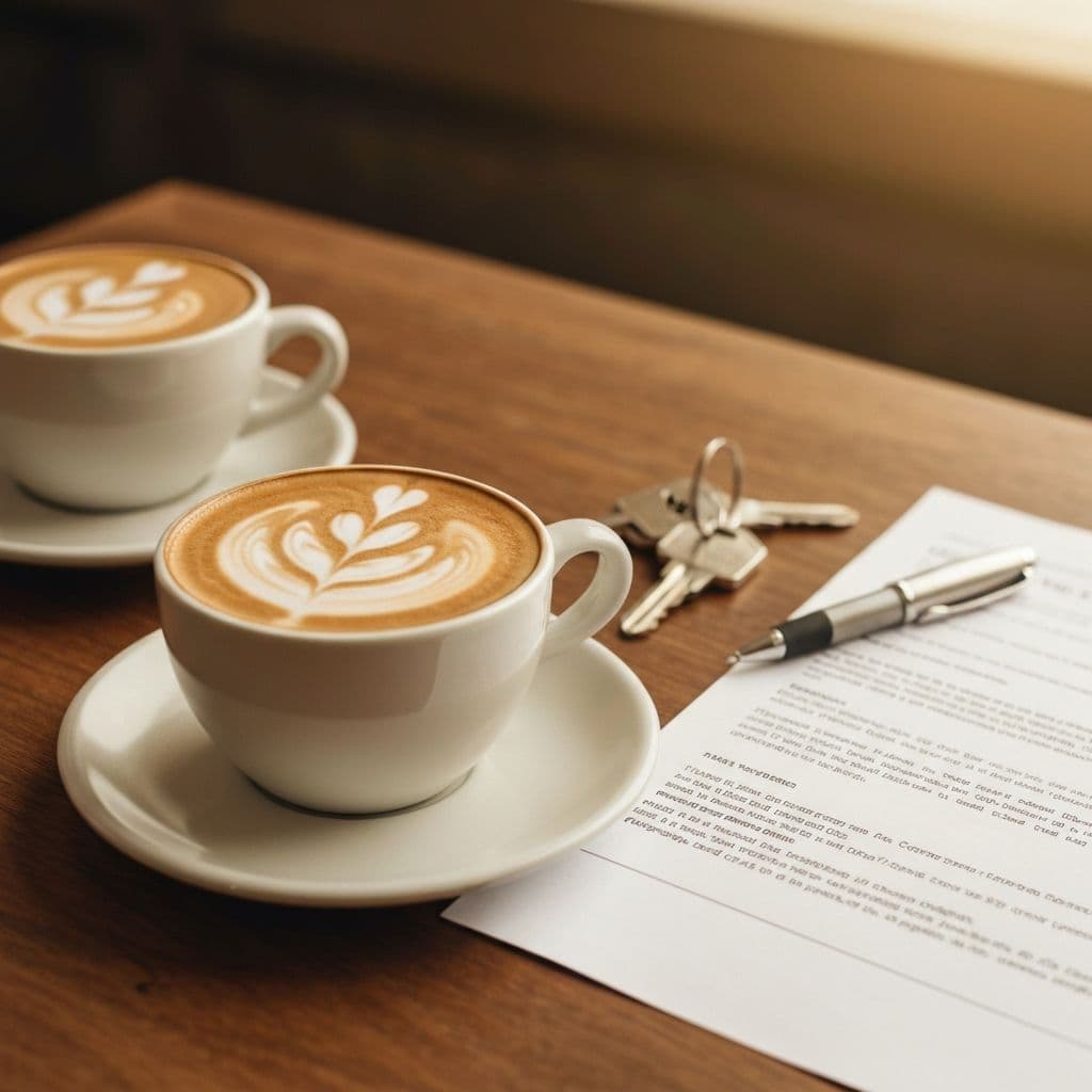 Coffee and real estate documents